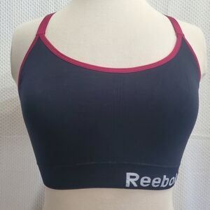 Reebok Black Sports Bra with Burgundy Trim